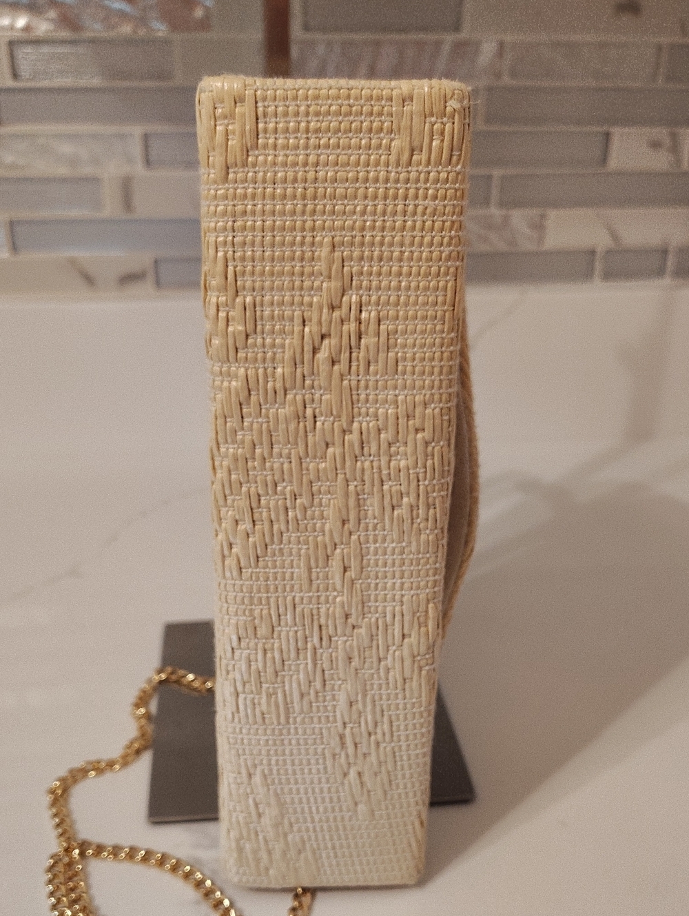 NWT Tommy Bahama Raffia Top Handle Purse w/ Bamboo Like Handle - Picture 7 of 14